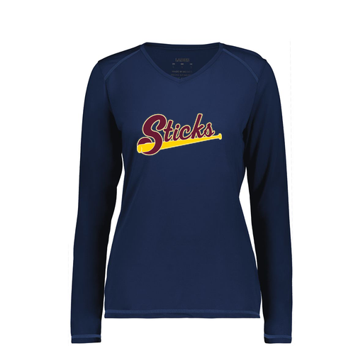 [6847.065.XS-LOGO3] Women's SoftTouch Long Sleeve (Female Adult XS, Navy, Logo 3)