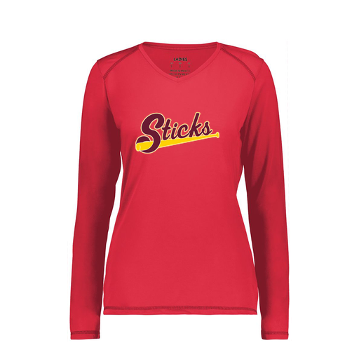 [6847.083.XS-LOGO3] Women's SoftTouch Long Sleeve (Female Adult XS, Red, Logo 3)