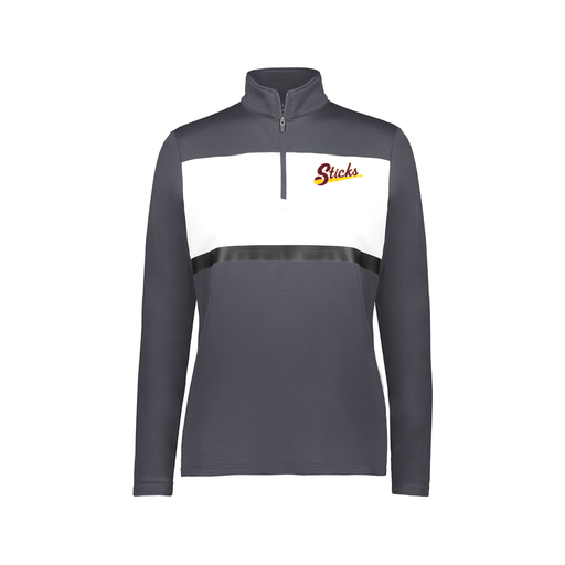 [222791.F52.XS-LOGO3] Ladies Bold 1/4 Zip Pullover (Female Adult XS, Gray, Logo 3)