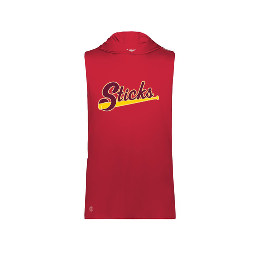 [222590.083.XS-LOGO3] Men's CoolDry Sleeveless Hoodie (Adult XS, Red, Logo 3)