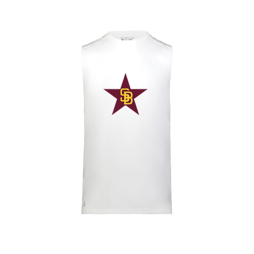 [222593.005.S-LOGO1] Men's CoolDry TankTop (Adult S, White, Logo 1)