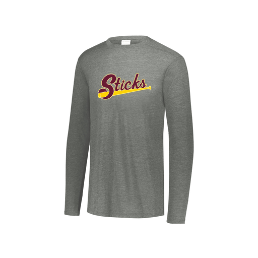 [FTLCUBGY-YS-LOGO3] Decker Youth Tri-Blend T-Shirt - Long Sleeve (Youth S, Gray, Logo 3)