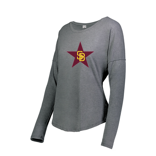 [FTLCUBGY-FAXS-LOGO1] Decker Women's Tri-Blend T-Shirt - Long Sleeve (Female Adult XS, Gray, Logo 1)